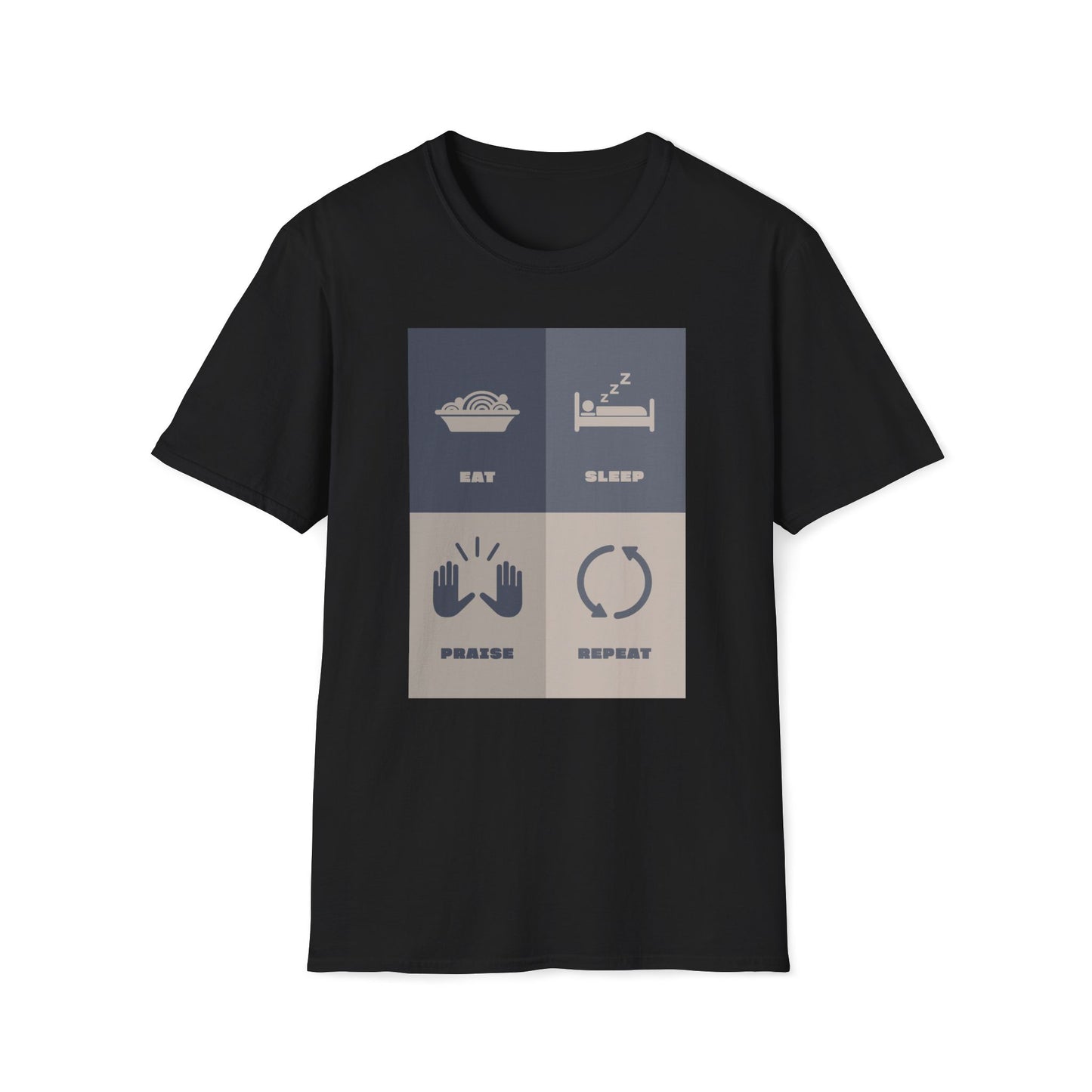 Eats Sleep Praise Repeat T-shirt V