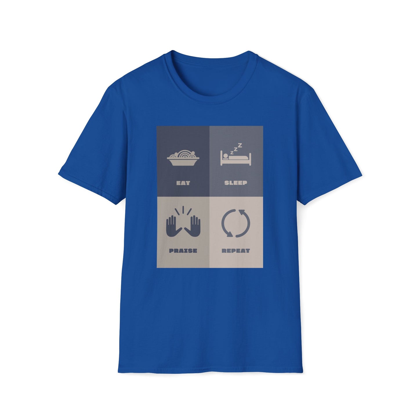 Eats Sleep Praise Repeat T-shirt V