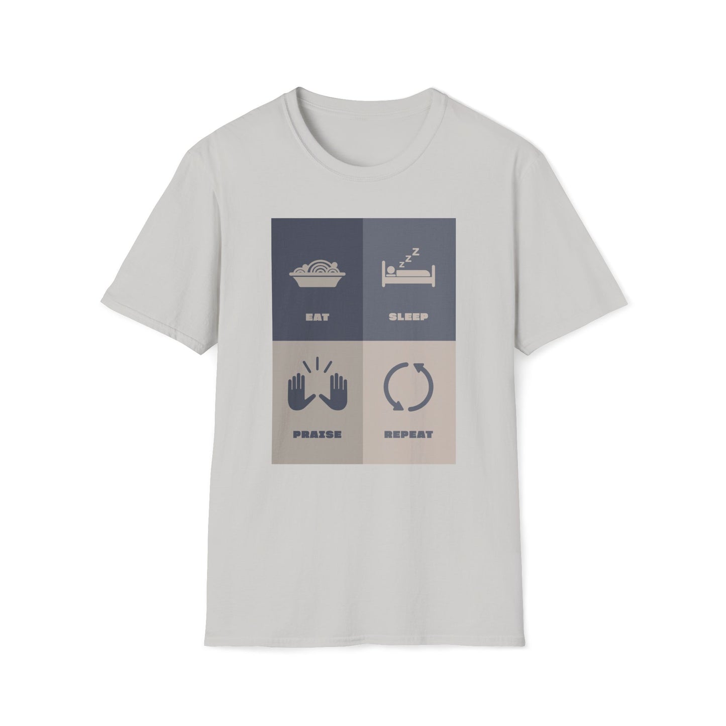 Eats Sleep Praise Repeat T-shirt V