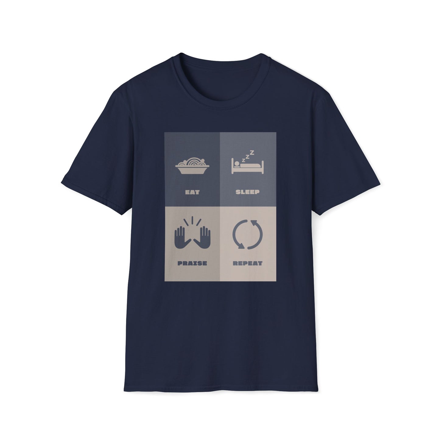 Eats Sleep Praise Repeat T-shirt V